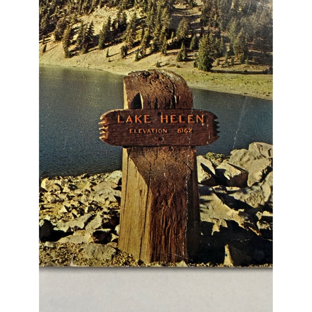 Vintage Lassen Peak Lake Helen Postcard Lassen Volcanic National Park CA S-1029 - Picture 2 of 13
